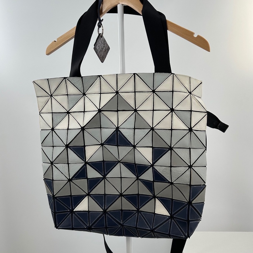 Gianni Conti Geometric Triangle Tote Bag Navy Grey Bao Bao Syle Oversized Bag